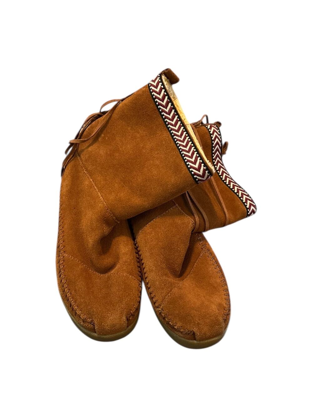 TOMS Nepal ankle boots Brown Suede Shearling Lining Size 7